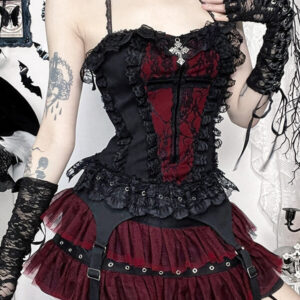 doll lace camisole / layered skirt