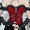 Elegant red goth shimmering camisole