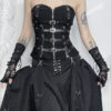 Punk girl leather buckle bustier corset