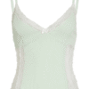 Soft lace patchwork mint cami