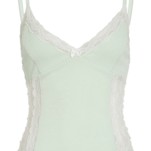 Soft lace patchwork mint cami